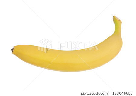 Banana one yellow isolate on white. Tropical fruit, banana. 133046693