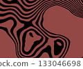 Abstract background with distorted black lines on a rich terracotta color creating a depth effect. Eps 10 133046698