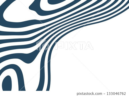 Minimalist abstract wavy frame with dark blue lines on a clean white background. Eps 10 133046762