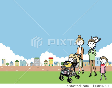 一家人在鎮上散步 一家人在鎮上散步 133046995