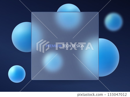 Modern dark tech background with frosted glass panel and soft glowing blue 3D spheres on a navy gradient backdrop Modern dark tech background with frosted glass panel and soft glowing blue 3D spheres on a navy gradient backdrop 133047012