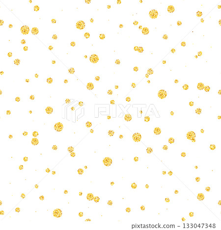 Elegant Seamless Holiday Pattern With Sparkling Gold Glitter Dots Background For Christmas Celebration 133047348