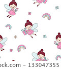 Cute Kids Pattern With Tooth Fairies Flowers Gifts And Rainbows 133047355