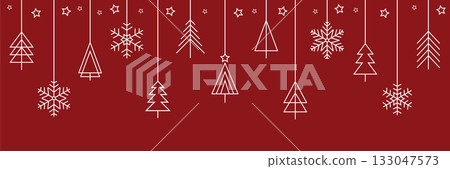 hanging christmas tree snowflake and heart decoration greeting card vector illustration hanging christmas tree snowflake and heart decoration greeting card vector illustration 133047573