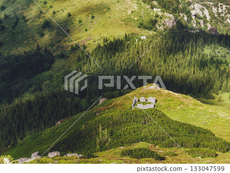 Ruins on Natural Border between Serbia and Bulgaria 133047599