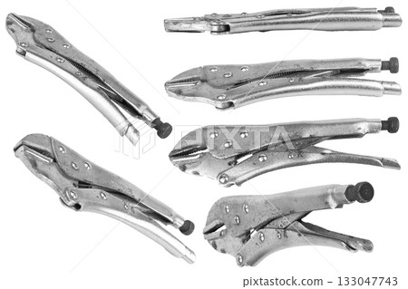 Steel pliers tool isolated on white background Steel pliers tool isolated on white background 133047743