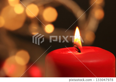 聖誕節 37 紅色蠟燭裝飾 133047978