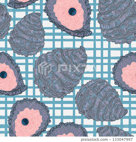 seamless pattern with seashells seamless pattern with seashells 133047997