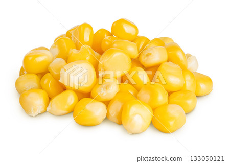 corn seeds isolated on white background with full depth of field 133050121