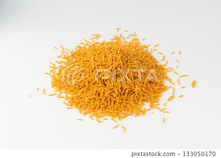 Aloo bhujia indian snack isolated. Crispy potato and chickpea flour strips, alu bhujiya sev 133050170