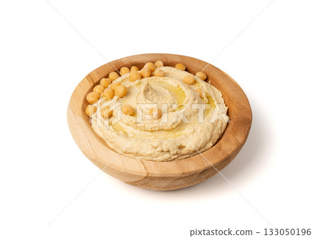 Hummus in bowl, houmous dip, chickpea humus tahini sauce, middle eastern spread 133050196
