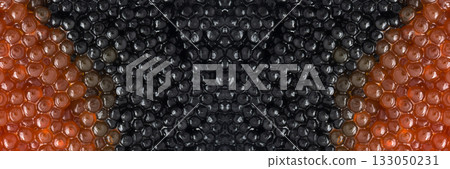 Black and Red Artificial Caviar Texture Background Black and Red Artificial Caviar Texture Background 133050231
