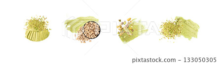 Apricot Scrub Smear Isolated, Body Peeling Cream Sample, Organic Exfoliate Face Mask, Sugar Scrub Smear 133050305