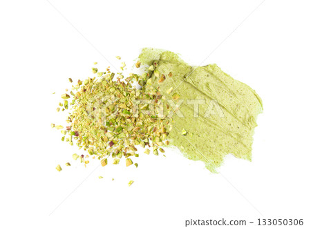 Green pistachio body scrub texture smear 133050306