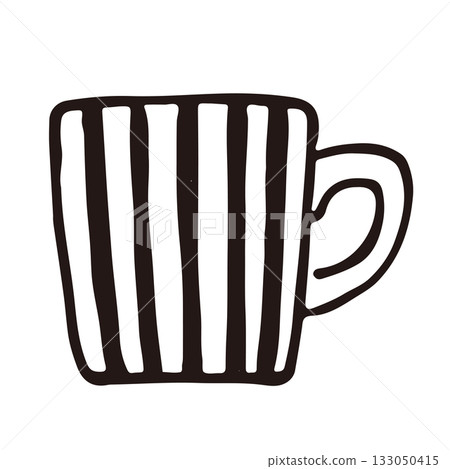 可愛的條紋馬克杯線條畫插圖 可愛的條紋馬克杯線條畫插圖 133050415