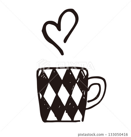 可愛的馬克杯線條畫插圖 可愛的馬克杯線條畫插圖 133050416