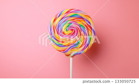 彩虹漩渦棒棒糖彩色糖果 133050725