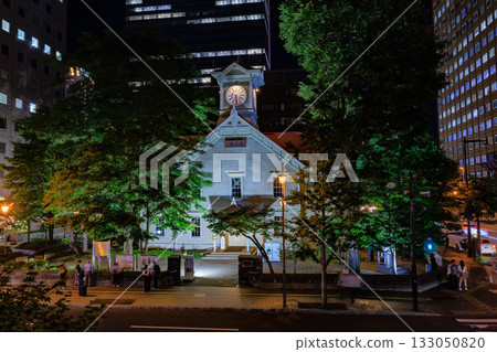 Night view of Sapporo Clock Tower, Sapporo, Hokkaido Night view of Sapporo Clock Tower, Sapporo, Hokkaido 133050820