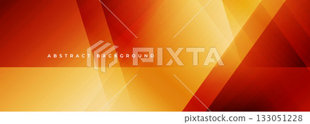 Red and yellow modern abstract wide banner with geometric shapes. Orange and red abstract background. Red and yellow modern abstract wide banner with geometric shapes. Orange and red abstract background. 133051228