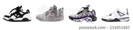 Set of sport sneakers isolated Set of sport sneakers isolated 133051887