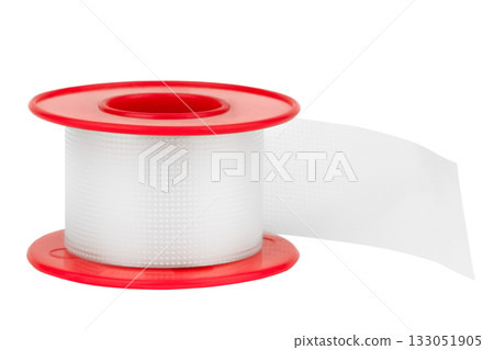 Medical adhesive plaster isolated on white background 133051905