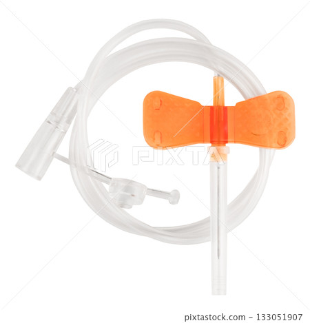 Medical butterfly needle isolated on white background Medical butterfly needle isolated on white background 133051907