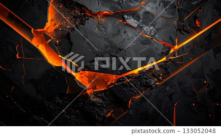 橙色的環境光和炭黑色混凝土上的戲劇性倒影 橙色的環境光和炭黑色混凝土上的戲劇性倒影 133052048