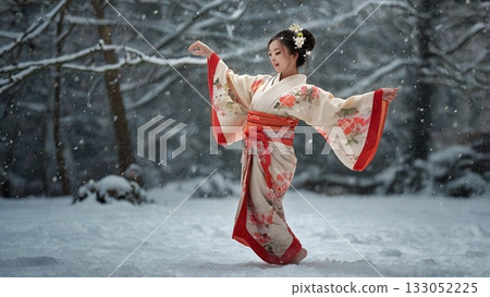 Traditional Beauty Dancing in the Snow - Digital Art Combining Fantasy and Power Traditional Beauty Dancing in the Snow - Digital Art Combining Fantasy and Power 133052225