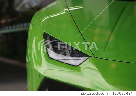 Green sports car image 133053484