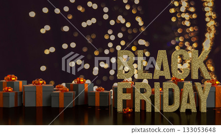 The Luxury Black Gift Boxes with Orange Ribbon 3d rendering. The Luxury Black Gift Boxes with Orange Ribbon 3d rendering. 133053648