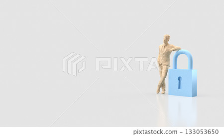 The Man and Key for security or Business concept 3d Rendering. The Man and Key for security or Business concept 3d Rendering. 133053650