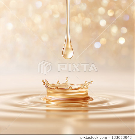 The moment when a drop of serum creates beautiful ripples 133053943