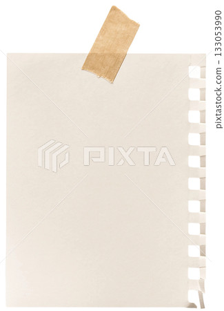 brown paper note on white background 133053990
