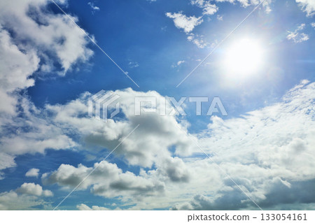 Blue sky, clouds and the sun Blue sky, clouds and the sun 133054161