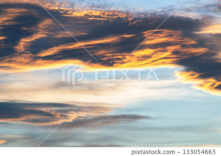 Fiery sunset clouds d-1-3 Cool film-like color Fiery sunset clouds d-1-3 Cool film-like color 133054663