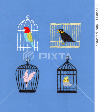 4 types of caged bird embroidery 4 types of caged bird embroidery 133055109