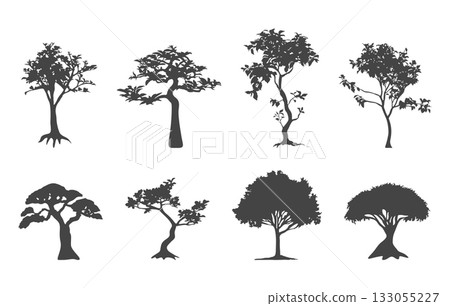 A set of black tree silhouettes, Tree svg, Tree silhouette set, Forest tree svg, Tree vectors, Evergreen tree silhouette. A set of black tree silhouettes, Tree svg, Tree silhouette set, Forest tree svg, Tree vectors, Evergreen tree silhouette. 133055227
