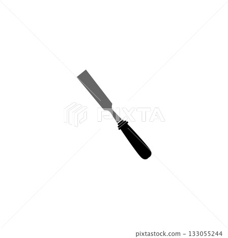 wood carving gouge flat black solid vector illustration isolated on white background wood carving gouge flat black solid vector illustration isolated on white background 133055244