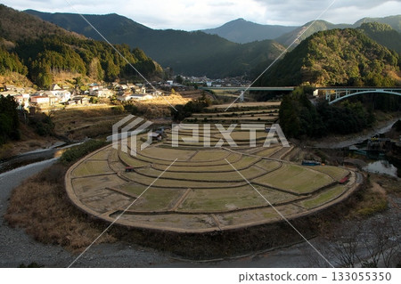 Rice terraces with flowing water 133055350
