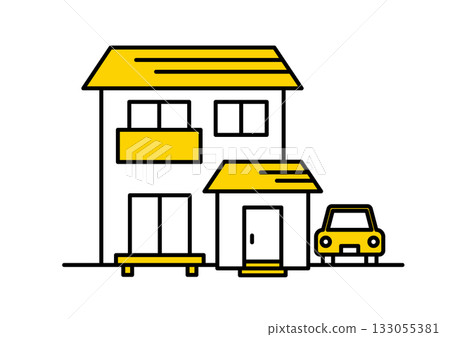 獨立式住宅圖示插圖/向量圖 133055381
