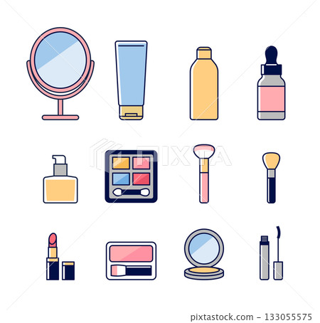 Makeup tool pictogram icon illustration set / vector Makeup tool pictogram icon illustration set / vector 133055575