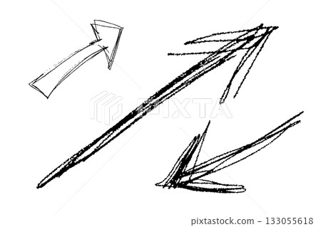 Rough hand-drawn arrow illustrations for design and presentations Rough hand-drawn arrow illustrations for design and presentations 133055618