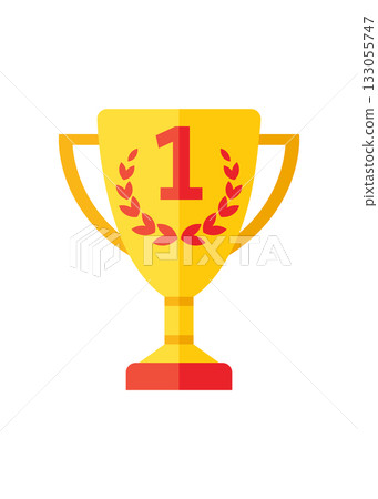 Trophy cup, award, vector icon in flat style stock illustration Trophy cup, award, vector icon in flat style stock illustration 133055747