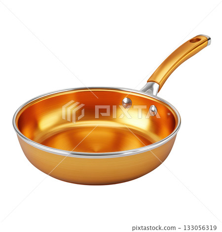 Bright Copper Non-Stick Frying Pan Ideal for Cooking and Culinary Preparation in Modern Kitchen Settings 133056319