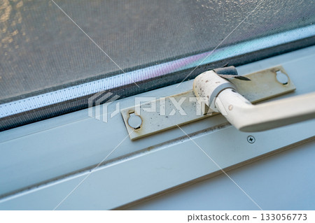 Stains around the bathroom window 133056773