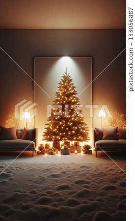 非常適合廣告和社交媒體 | 充滿暖色調的聖誕室內裝飾 非常適合廣告和社交媒體 | 充滿暖色調的聖誕室內裝飾 133056887