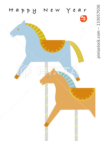 Year of the Horse New Year's card Year of the Horse New Year's card material Illustration 133057036