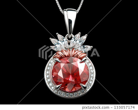 Stunning ruby jewelry precious gemstone pendant. diamond necklace expresses deep love and burning passion 133057174