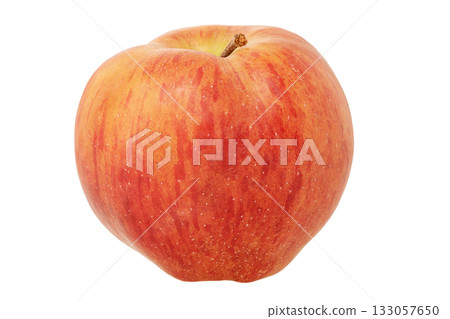 Red apple with yellow color isolated on white. 133057650