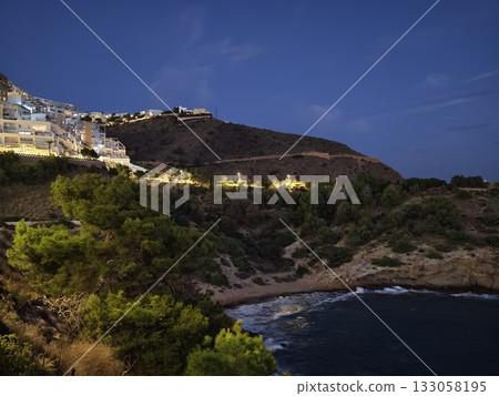 cliffside settlement with inviting charm, secluded seaside town surrounded by pine forests and coves cliffside settlement with inviting charm, secluded seaside town surrounded by pine forests and coves 133058195